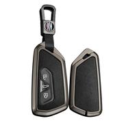 WUZUTU Autoschlüssel Hülle Kompatibel mit VW Golf 8 Passat B9 Tiguan 2025 für Seat Leon Tarraco Ateca Schlüsseletui mit Schlüsselanhänger Fernbedienung Schutz Etui 3 Tasten A-Schwarz