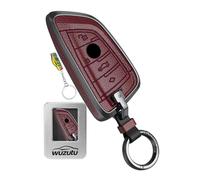 WUZUTU Autoschlüssel Hülle Legierung Leder Schlüsselhülle Kompatibel mit BMW 2er coupe G42 3er G21 5er G30 G31 Z4 G29 X1 F48 X2 F39 X3 318i e96 Schlüsselbox Auto Kratzfest Schlüssel Cover