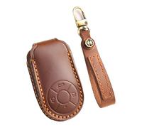 WUZUTU Hardcover Schutzhülle Schlüsselhülle Kompatibel mit GWM HAVAL H6 M6 für ORA R1 R2 Good Cat White Cat IQ Leder Schlüsselgehäuse Schlüsselbox Fernbedienung Schlüsselanhänger 3 Tasten Braun