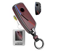 WUZUTU Metallrahmen Schlüsselhülle Autoschlüssel Keyless Go Hülle Kompatibel mit BMW 1er 3er 4er 5er F10 F11 F20 F31 X1 F11 318i X3 F25 X4 F26 GT3 GT5 Zubehör Schlüsselbund Schlüsselschutz Rot