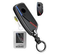 WUZUTU Metallrahmen Schlüsselhülle Autoschlüssel Keyless Go Hülle Kompatibel mit BMW 1er 3er 4er 5er F10 F11 F20 F31 X1 F11 318i X3 F25 X4 F26 GT3 GT5 Zubehör Schlüsselbund Schlüsselschutz Schwarz
