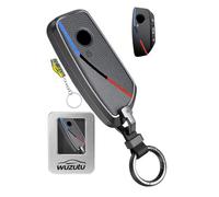 WUZUTU Metallrahmen Schlüsselhülle Autoschlüssel Keyless Go Hülle Kompatibel mit BMW 1er 3er 4er 5er F10 F11 F20 F31 X1 F11 318i X3 F25 X4 F26 GT3 GT5 Zubehör Schlüsselbund Schlüsselschutz Hellgrau