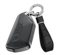 WUZUTU PC Autoschlüssel Hülle Schlüsselbox Kompatibel mit VW Golf 8 Passat B9 Tiguan 2025 für Seat Leon Tarraco Ateca Schlüsseletui Schutzhülle Fernbedienung Zubehör 3 Tasten A-Schwarz