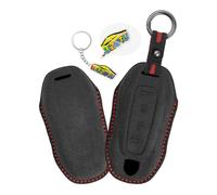 WUZUTU Schlüsselhülle Kompatibel mit Porsche Macan Turbo 4 EV Electric Modell 2024 2025 Taycan 2022 Turbo 2024 2025 Handgenäht Stoßfest Schlüsseltasche Staubdicht Schlüsselgehäuse Schwarz