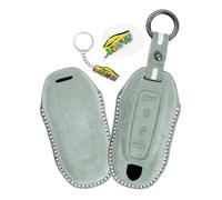 WUZUTU Schlüsselhülle Kompatibel mit Porsche Macan Turbo 4 EV Electric Modell 2024 2025 Taycan 2022 Turbo 2024 2025 Handgenäht Stoßfest Schlüsseltasche Staubdicht Schlüsselgehäuse Hellgrün