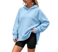 WVONIF Fleece Hoodie Damen mit Kapuze Halbzip Pullover aus Teddyfleece,Warmer Sweatshirt Pulli mit Stehkragen,Langarmshirt für Herbst Winter Alltag,bequemer Kapuzenpullover mit weicher Innenseite