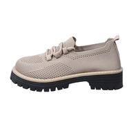 WVONIF Modische Lässige Slip-on Plateau-Sneaker Mit Schnürung Bequeme Lauf-schlichkeit Für Alltag Hautfreundliche Unifarben Schuhe Sneaker Herren Schwarz Damen Laufschuhe Mit Guter Dämpfung（Beige, 37