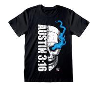WWE - Austin 3:16 Skull (Unisex Black T - Shirt Front ) - - S
