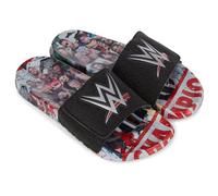WWE Herren Meisterschaftsgürtel-Slides - John Cena, Roman Reigns, Seth Rollins World Wrestling Champion Belt Slip On Slide Sandalen, Schwarz, 46 EU