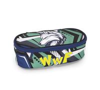 WWF Federmäppchen für die Schule, offizielles WWF, ovales Federmäppchen für Kinder und Jugendliche, ideal für die Aufbewahrung von Schreibwaren, mit Trennwand innen mit elastischen Schlaufen und