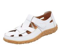WXDTW Damen Flache Ledersandalen Bequeme Orthopädische Geschlossene Zehen Fischer Outdoor Schuhe Hollow Out Atmungsaktive Softsole Walking Schuhe, weiß, 40.5 EU