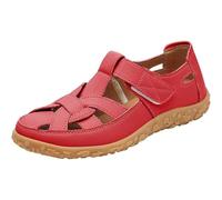 WXDTW Damen Flache Ledersandalen Bequeme Orthopädische Geschlossene Zehen Fischer Outdoor Schuhe Hollow Out Atmungsaktive Softsole Walking Schuhe, rot, 38 EU