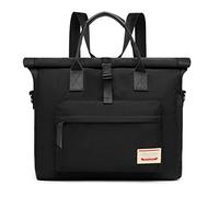 Wxnow Damen Kurier-Rucksack, wandelbar, Tragetasche, Laptop-Rucksack für 15,6 Zoll (39,6 cm), schwarz, Einheitsgröße