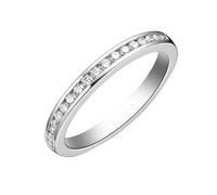 Wycian Bandring Silber Eheringe Diamant 9K Weißgold mit 0,18 CT Diamant Größe 63 (20.1) Massiv, Nicht Plattiert Modern für Schwester Hochzeit Schmuck