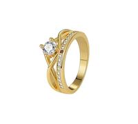 Wycian Damen Ringe mit Gravur Ring Damen In Gold 14K Gold Au585 Moissanit Elegant Größe 62 (19.7) Klassisch für Schwester Neujahr Personalisierbar