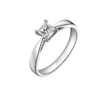 Wycian Frauen Ring Diamant Wedding Rings White Gold Women 14CT Diamant Im Prinzessschliff, 0,4 CT Größe 62 (19.7) Massiv, Nicht Plattiert Modern für Lesben Abschluss Schmuck