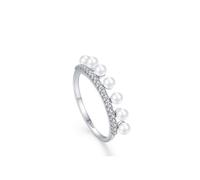 Wycian Ring Damen 60 Partnerringe Silber 925er Sterlingsilber 1.5mm Perle Edelstein In Kanalfassung für Mutter Verlobung