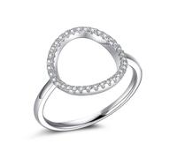 Wycian Schmuck Silber Ohrringe, Zirkonia Ringe 925 Gold Hohler runder Kreis| Größe 52 (16.6)