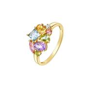 Wycian Verlobungsring Damen Infinity Wedding Ring Gold 18K Poliert mit 1,2 Karat Buntem Edelstein - Aquamarin, Turmalin, Peridot, Citrin und Amethyst Größe 62 (19.7) Massiv, Nicht Plattiert Beliebt