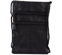 WYE LEATHER Damen Umhängetasche aus weichem Nappaleder, klein, Schwarz - Schwarz - Größe: Einheitsgröße