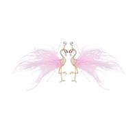 WYLZLKX Elegante Flamingo-Ohrringe mit funkelnden Kristallen, Schmuck-Accessoire für Damen, modisches Geschenk, Flamingo-Ohrringe