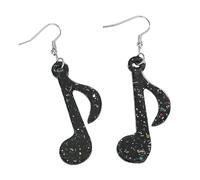WYLZLKX Schwarze Acryl-Anhänger-Ohrringe, bunte Musiknoten, Ohrstecker, modischer Statement-Schmuck für Damen und Mädchen, Approx.2.6x7.6cm/1.02x2.99inch, Acryl, Acryl