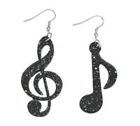 WYLZLKX Schwarze Acryl-Anhänger-Ohrringe, bunte Musiknoten, Ohrstecker, modischer Statement-Schmuck für Damen und Mädchen, Approx.2.6x7.6cm/1.02x2.99inch, Acryl, Acryl