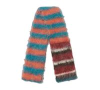 WYLZLKX Winterschal mit bunten Streifen, gemütlich, warm, leicht, warm, für Damen, Herren und Teenager, gestreifter Strickschal, Mandarinengrün, One size