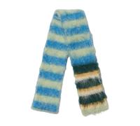 WYLZLKX Winterschal mit bunten Streifen, gemütlich, warm, leicht, warm, für Damen, Herren und Teenager, gestreifter Strickschal, Hellblau-grün, One size