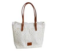 Wynrzyj Praktische Schultertasche mit Spitzenmuster, Tragetasche, geräumig genug für Badebekleidung, Kosmetik und Accessoires, großes Fassungsvermögen