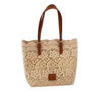Wynrzyj Praktische Schultertasche mit Spitzenmuster, Tragetasche, geräumig genug für Badebekleidung, Kosmetik und Accessoires, großes Fassungsvermögen