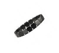 Wynrzyj Unique Square Hematite Stone Elastic Band Natural Texture Wristband Wrist Accessories Square Bead Bracelets Elastic Hematite Bead Bracelets
