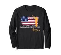 Wyoming Cheyenne Mission Angel Moroni USA Flagge Glaube Design Langarmshirt