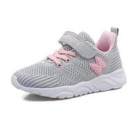 WYSFLY Baby Mädchen Trainer Kleinkind Mädchen Turnschuhe Kleine Kinder Erste Wanderschuhe Atmungsaktive Leichte Freizeitschuhe Grey Size 35