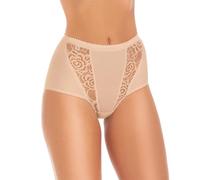 Wysteria Lane Damen 3er-Pack Baumwoll-Stretch-Maxi-Spitzenslips, beige, 44