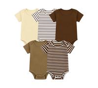 WYTbaby 5er-Pack Kurzarm Body Baby für Jungen Mädchen 100% Baumwolle Weich Atmungsaktiv Baby Kleidung Strampler 9-12 Monate