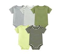 WYTbaby 5er-Pack Kurzarm Body Baby für Jungen Mädchen 100% Baumwolle Weich Atmungsaktiv Baby Kleidung Strampler Neugeborene bis 12 Monate