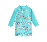 WYTbaby Baby Badeanzug Uv Kleidung Baby Junge Einteiliger Langarm Uv Schutz Schwimmanzug für Baby Junge 12-18 Monate,Hellgrün