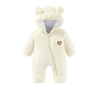 WYTbaby Baby Overall Winter Fleece Newborn Schneeanzug Mit Kapuze Warm Strampler Romper für Baby Jungen Mädchen 0-12 Monate