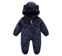 WYTbaby Baby Overall Winter Fleece Schneeanzug Baby Warm Romper mit Kapuze Herbst Winter für Jungen Mädchen 0-12 Monate