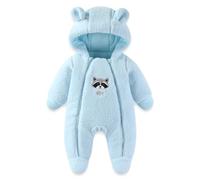 WYTbaby Baby Overall Winter Fleece Warm Schneeanzug Baby Romper Mit Kapuze Für Jungen Mädchen 0-12 Monate