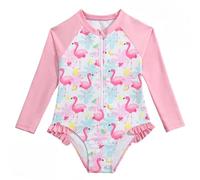 WYTbaby Uv Badebekleidung Mädchen Einteiliger Langarm Badeanzug Mädchen Uv Shirt Kinder Sommer Schwimmanzug für Mädchen Von 7-8 Jahre