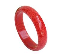 WZFANJIJ Jade Armband Natürliche echte schöne rote Hühnerblut Jade Jadeit Armreifite,60-62mm