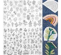 WZHHDM Wasserlöslicher Stabilisator, 200Stück Stickvorlagen, Stickbilder auf Stickvlies Wasserlöslich für DIY Handnähliebhaber Stickerei Handnähen (Blume)