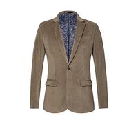 WZIKAI Herren Casual Cord Blazer Jacke Slim Fit Ein-Knopf Arbeitskleidung Sport Mantel, Khaki, XX-Large