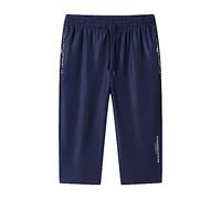 WZL Herren Joggingshort Sommer Sport Capri Hose Schnelltrocknend Laufshorts Herren Leicht Fitness Trainingshort Outdoor Atmungsaktiv 3/4 Hose Herren B-Royal Blue M