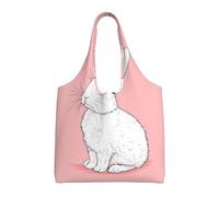 WZYCWB Bedruckte Canvas-Tasche mit niedlichem Hasen-Motiv, modische Alltagstasche, geeignet für den täglichen Gebrauch auf Reisen und zum Einkaufen