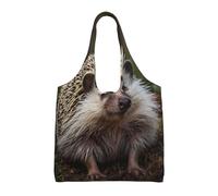 WZYCWB Bedruckte Canvas-Tasche mit niedlichem Igel-Motiv, modische Alltagstasche, geeignet für den täglichen Gebrauch auf Reisen und zum Einkaufen
