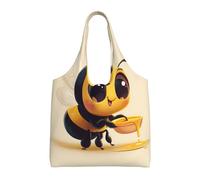 WZYCWB Bedruckte Leinentasche mit niedlichem Bienen-Motiv, modische Alltagstasche, geeignet für den täglichen Gebrauch auf Reisen und zum Einkaufen