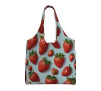 WZYCWB Bedruckte Leinentasche mit niedlichem Erdbeerhintergrund, modische Alltagstasche aus Segeltuch, geeignet für den täglichen Gebrauch auf Reisen und zum Einkaufen